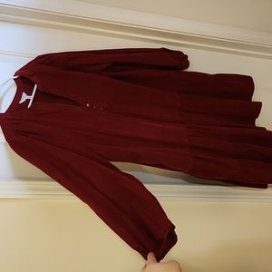 Corduroy bubble sleeve dress